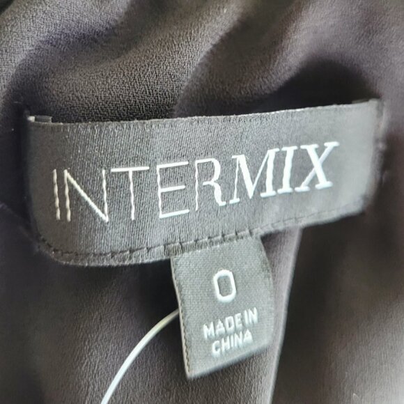 Revolve INTERMIX black velvet blouson sleeve romper by size 0 NWT black tie - Picture 13 of 14